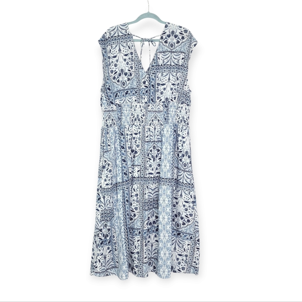 Old Navy Floral Rouched Waist Midi Dress Size Xl - Picture 3 of 10